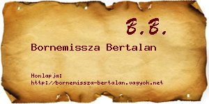 Bornemissza Bertalan névjegykártya